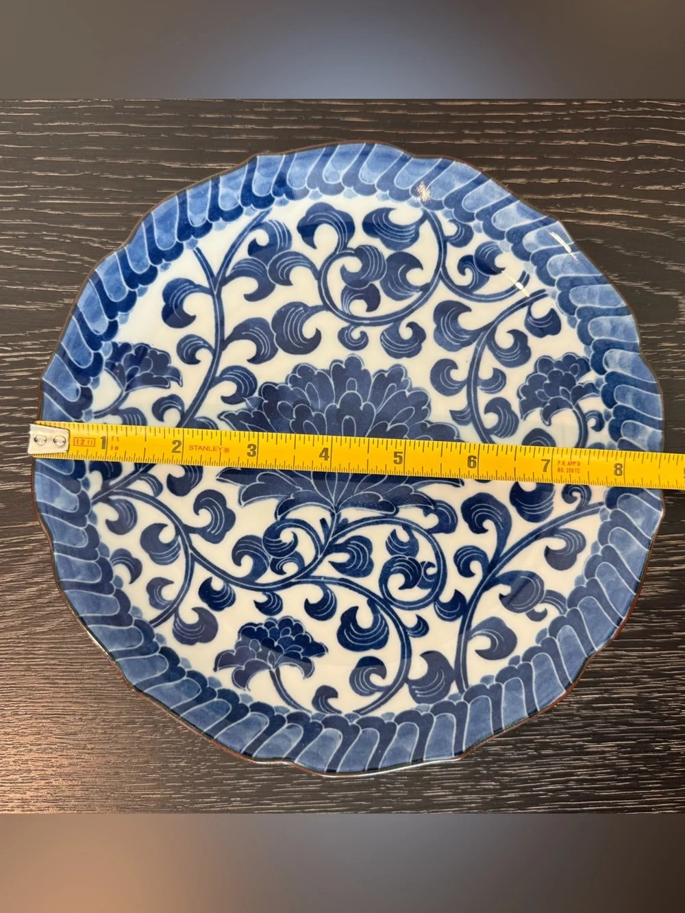 (1pc) VTG Andrea by Sadek Blue Mum Plate Scalloped Edge